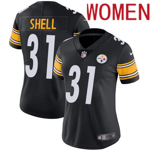 Women Pittsburgh Steelers #31 Donnie Shell Nike Black Vapor Limited NFL Jersey
